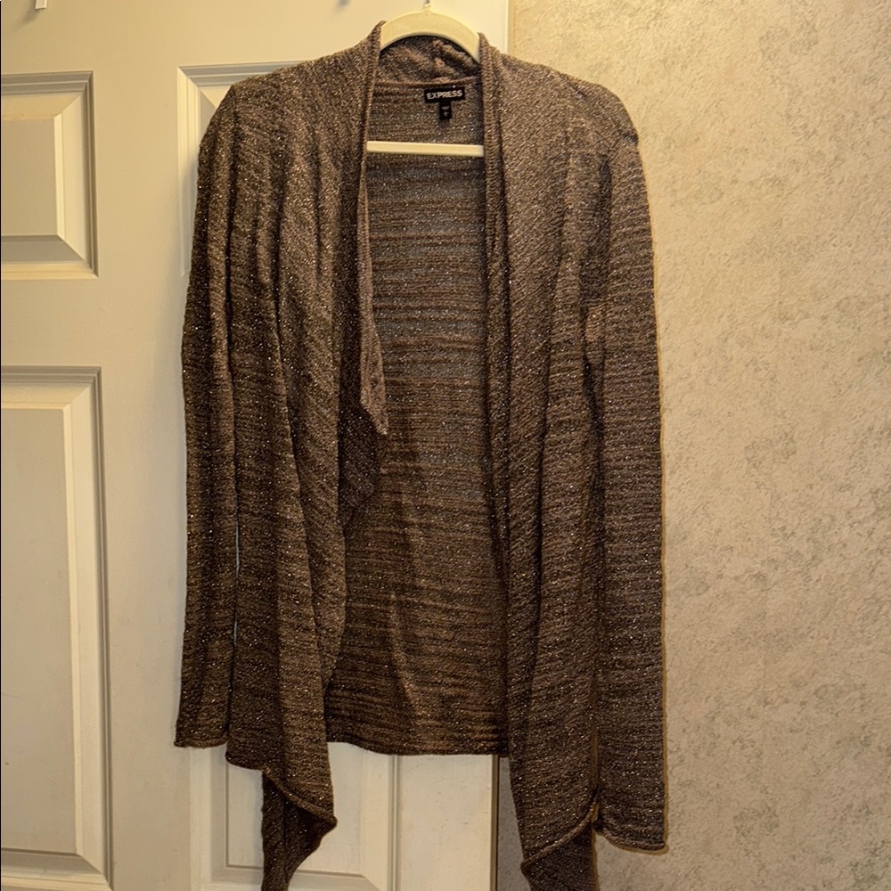 Express Brown Open Front Cardigan